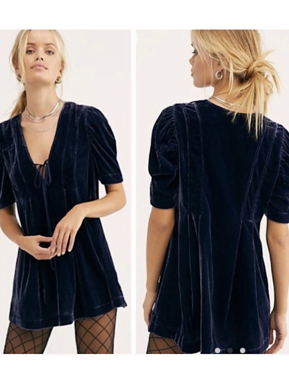 Free People NWT Adelle Velvet Boho Tunic Top
Navy, EUC, Small